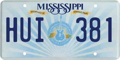 MS license plate HUI381