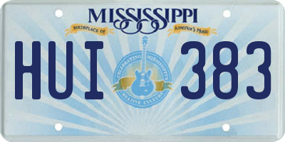 MS license plate HUI383