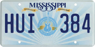 MS license plate HUI384