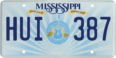 MS license plate HUI387