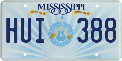 MS license plate HUI388