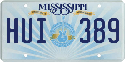 MS license plate HUI389