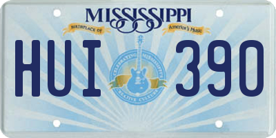 MS license plate HUI390