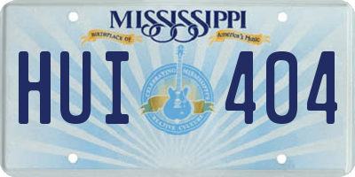 MS license plate HUI404