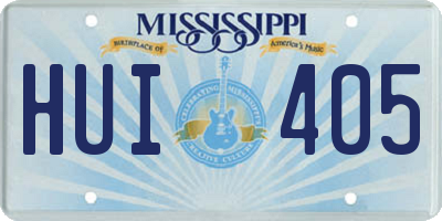 MS license plate HUI405