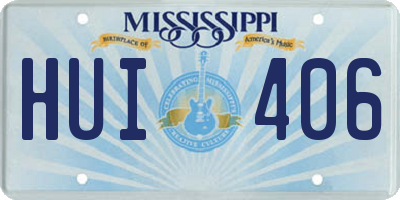 MS license plate HUI406