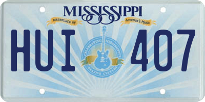 MS license plate HUI407