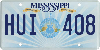 MS license plate HUI408
