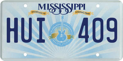 MS license plate HUI409