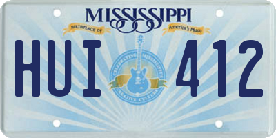 MS license plate HUI412