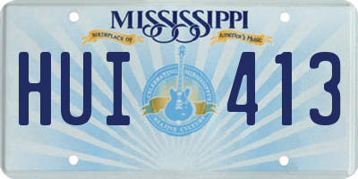 MS license plate HUI413