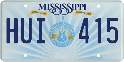 MS license plate HUI415