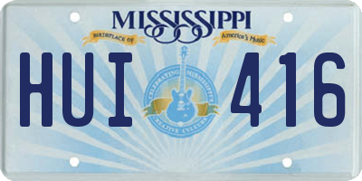MS license plate HUI416