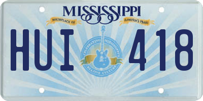 MS license plate HUI418