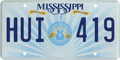 MS license plate HUI419