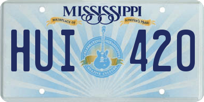 MS license plate HUI420