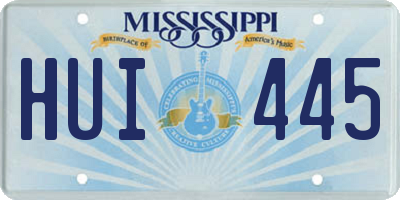 MS license plate HUI445