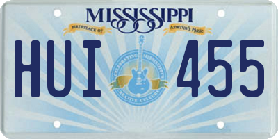 MS license plate HUI455