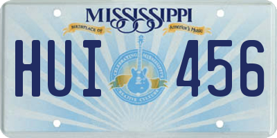MS license plate HUI456