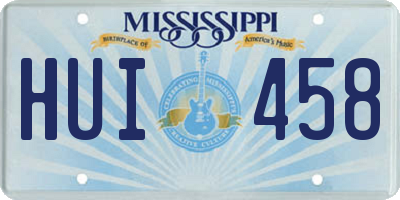 MS license plate HUI458