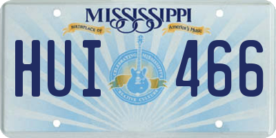 MS license plate HUI466