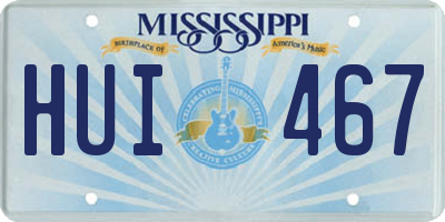 MS license plate HUI467