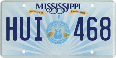 MS license plate HUI468