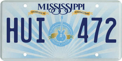 MS license plate HUI472