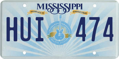 MS license plate HUI474