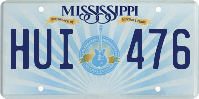 MS license plate HUI476