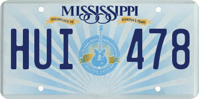 MS license plate HUI478