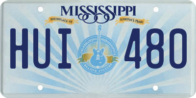 MS license plate HUI480