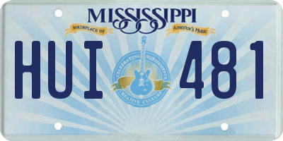MS license plate HUI481