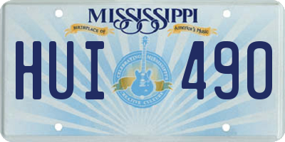 MS license plate HUI490