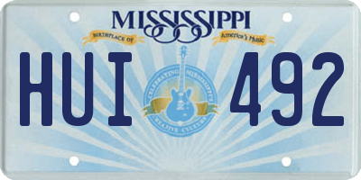 MS license plate HUI492