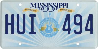 MS license plate HUI494