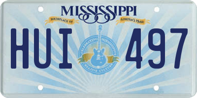 MS license plate HUI497