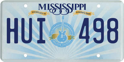 MS license plate HUI498