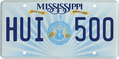 MS license plate HUI500