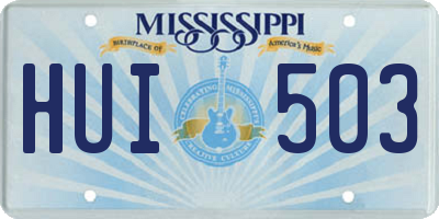 MS license plate HUI503