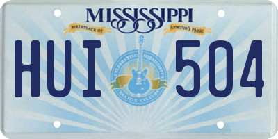 MS license plate HUI504