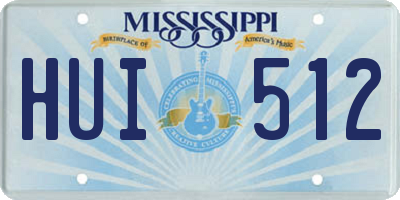 MS license plate HUI512