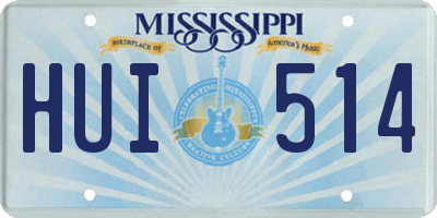 MS license plate HUI514