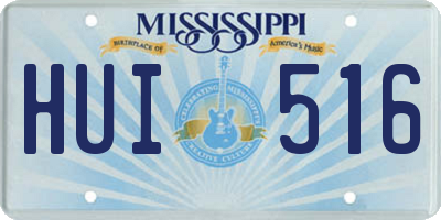 MS license plate HUI516