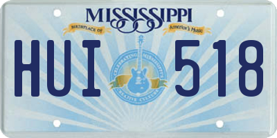 MS license plate HUI518