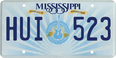 MS license plate HUI523