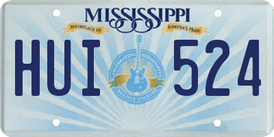 MS license plate HUI524