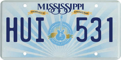 MS license plate HUI531