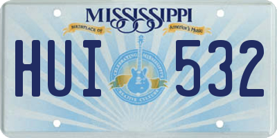 MS license plate HUI532