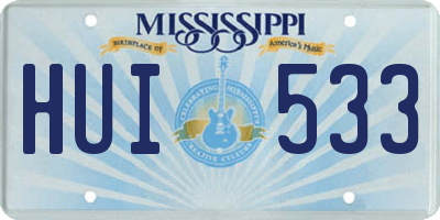 MS license plate HUI533